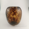 Hot sale Handblown Leopard decoration nordic glass vase